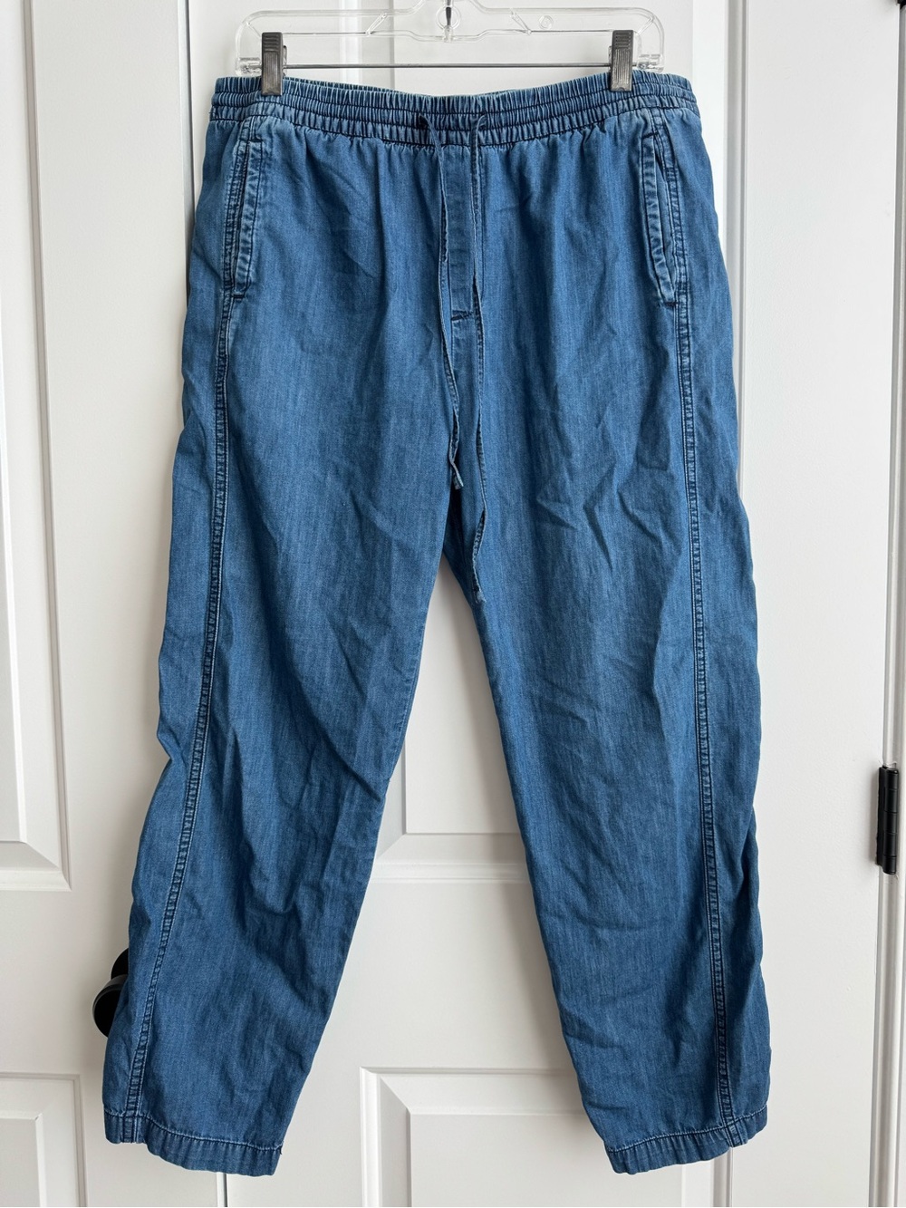 GAP Medium Indigo Cotton Silk Blend Denim Joggers M